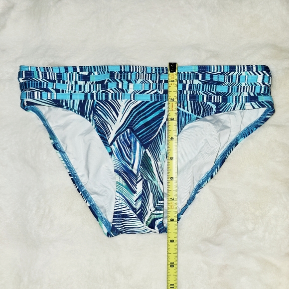 🕊️ La Blanca Blue Palm Leaf Bikini Bottoms size 2 - Picture 7 of 9